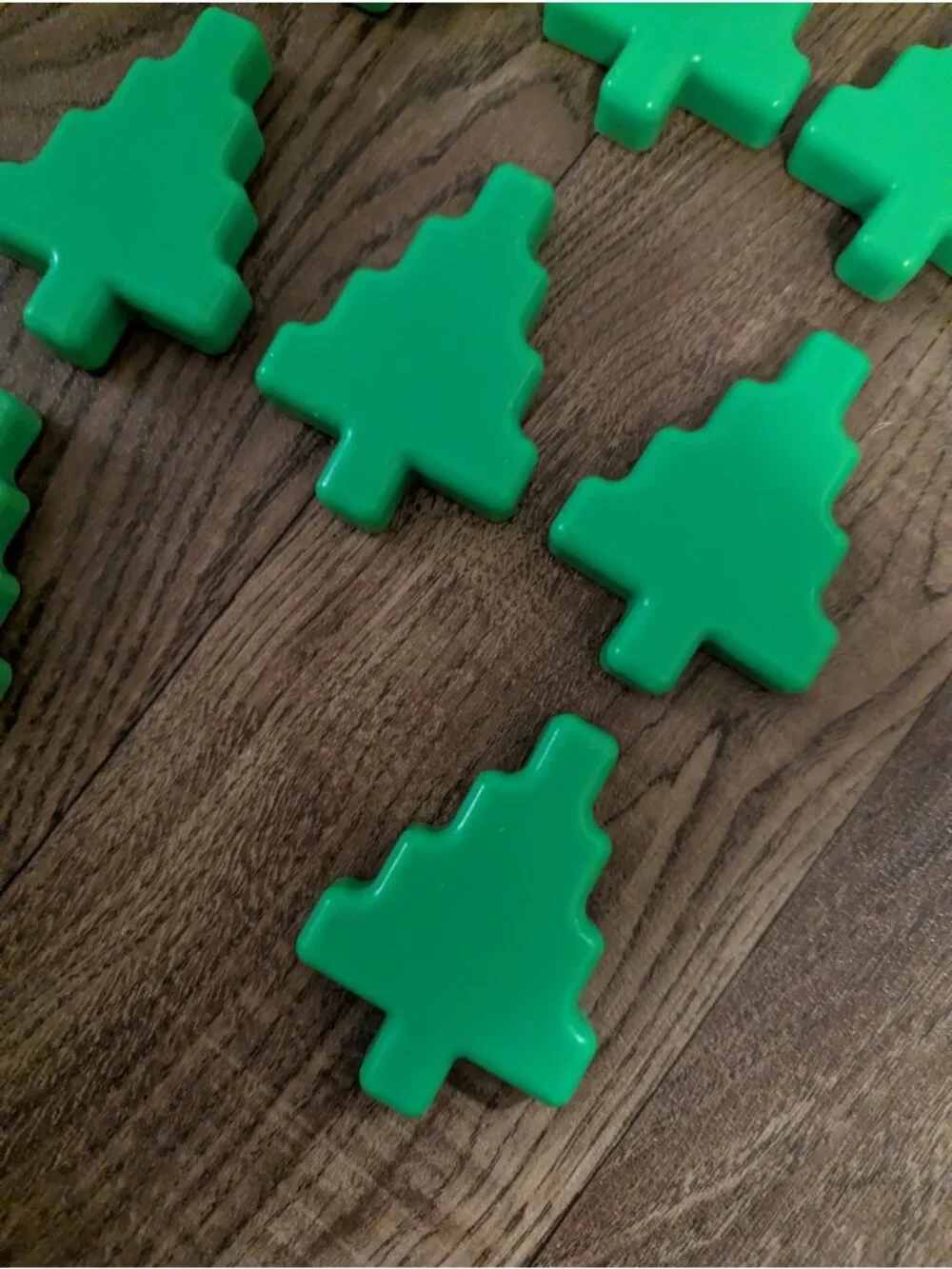 VTG Little Tikes Waffle Blocks Tree Replacements Set Of 8 Green Toys